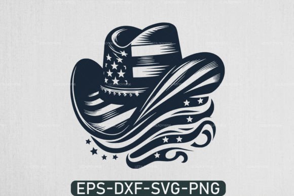 American Flag Cowboy Hat Svg 4th of July