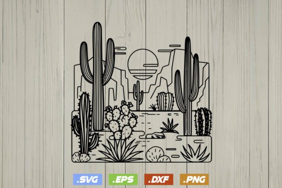Cactus Desert Scene Svg, Western Scene S