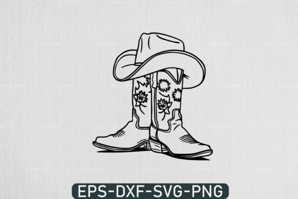 Cowboy Boots with Flowers Svg File Review