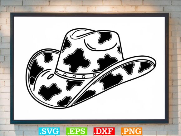Cowboy Hat with Cow Pattern SVG, Cowboy