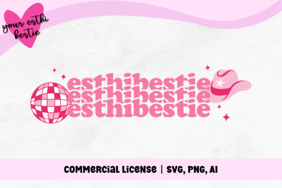 Esthi Bestie Pink Western Cowgirl Svg