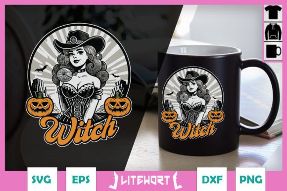 Howdy Witch Retro Western Halloween SVG