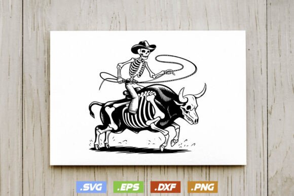 Skeleton Rodeo Svg, Western Cowboy PNG